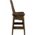 Lima 24 Inch Swivel Barstool with Back - Jacobean Stain