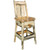 Lima 24 Inch Swivel Barstool with Back - Clear Lacquer