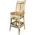 Lima 24 Inch Swivel Barstool with Back - Clear Lacquer