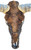 Authentic Longhorn Skull with Brindle Cowhide & Bronze Glass