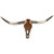 Authentic Longhorn Skull with Brown Cowhide & Copper Glass