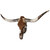 Authentic Longhorn Skull with Brown Cowhide & Copper Glass