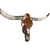 Authentic Longhorn Skull with Brown Cowhide & Copper Glass