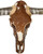 Authentic Longhorn Skull with Brown Cowhide & Copper Glass