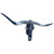 Authentic Longhorn Skull with Black Cowhide & Glass