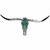 Authentic Longhorn Skull with Caribbean Ombre Glass