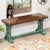 Turquoise Creek Tooled Leather Bench