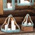 Mission Bell Turquoise Candle Lanterns - Set of 2