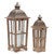 Homespun Wooden Lanterns - Set of 2