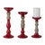 Trinity Red Candle Holders - Set of 3