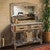 Whitewashed Rope Carved Hall Tree with Mirror