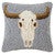 Serenity Cow Skull Hooked Pillow