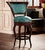 Spanish Heritage Swivel Stool w/ Back - Teal