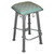 Coronado Silver Iron Stool - Ash Turquoise Leather