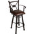 Coronado Swivel Barstool w/Arms - Plain with Tacks Antique Brown