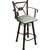 Coronado Swivel Counter Stool w/Arms - Plain with Tacks Turquoise