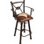 Coronado Swivel Counter Stool w/Arms - Hair on Hide Antique Brown