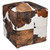 Tricolor Cowhide Square Pouf