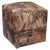 Saddle Brown Square Pouf