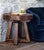 Western Worn Round End Table