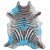 Distressed Aqua Zebra Cowhide Rugs