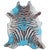 Distressed Aqua Zebra Cowhide Rugs