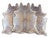 Metallic Blue & Tan Cowhide Rug - Large