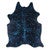 Blue Specked Black Cowhide Rug - Large