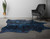 Blue Specked Black Cowhide Rug - Large