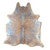 Metallic Blue & Tan Cowhide Rug - Medium