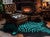 Turquoise Zebra Cowhide Rug - Medium