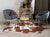 Gold Specked Brown & White Cowhide Rug - Large