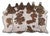 Gold Specked Brown & White Cowhide Rug - Large