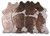 Rose Specked Brown & White Cowhide Rug - Large