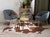 Gold Specked Brown & White Cowhide Rug - Medium