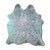 Green Specked White Cowhide Rug - Large