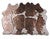Rose Specked Brown & White Cowhide Rug - Medium