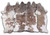 Silver Specked Brown & White Cowhide Rug - Large