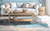 Distressed Aqua Zebra Cowhide Rug - Medium