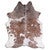 Silver Specked Brown & White Cowhide Rug - Medium