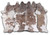 Silver Specked Brown & White Cowhide Rug - Medium