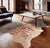 Etched Filigree Tan Cowhide Rug - Large