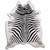 Zebra Printed White Cowhide Rug