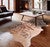 Etched Filigree Tan Cowhide Rug - Medium