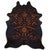 Etched Filigree Black Cowhide Rug - Large