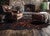 Etched Filigree Black Cowhide Rug - Large
