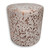 Blush Splashed Cowhide Round Pouf