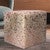 Blush Splashed Cowhide Square Pouf