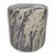 Confetti Gray Cowhide Round Pouf