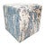 Confetti Gray Cowhide Square Pouf